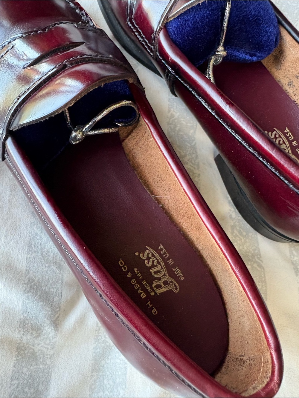 Bass & Co. Women’s Burgundy Leather Penny Loafers Size 7N Classic Dress Shoes - Picture 6 of 10